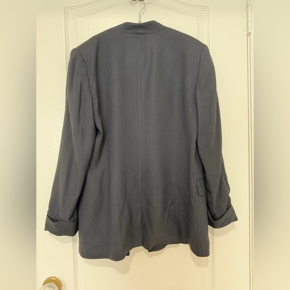 Theory Open Front Blazer Black Ruched Sleeve Women’s 12 - Picture 5 of 7